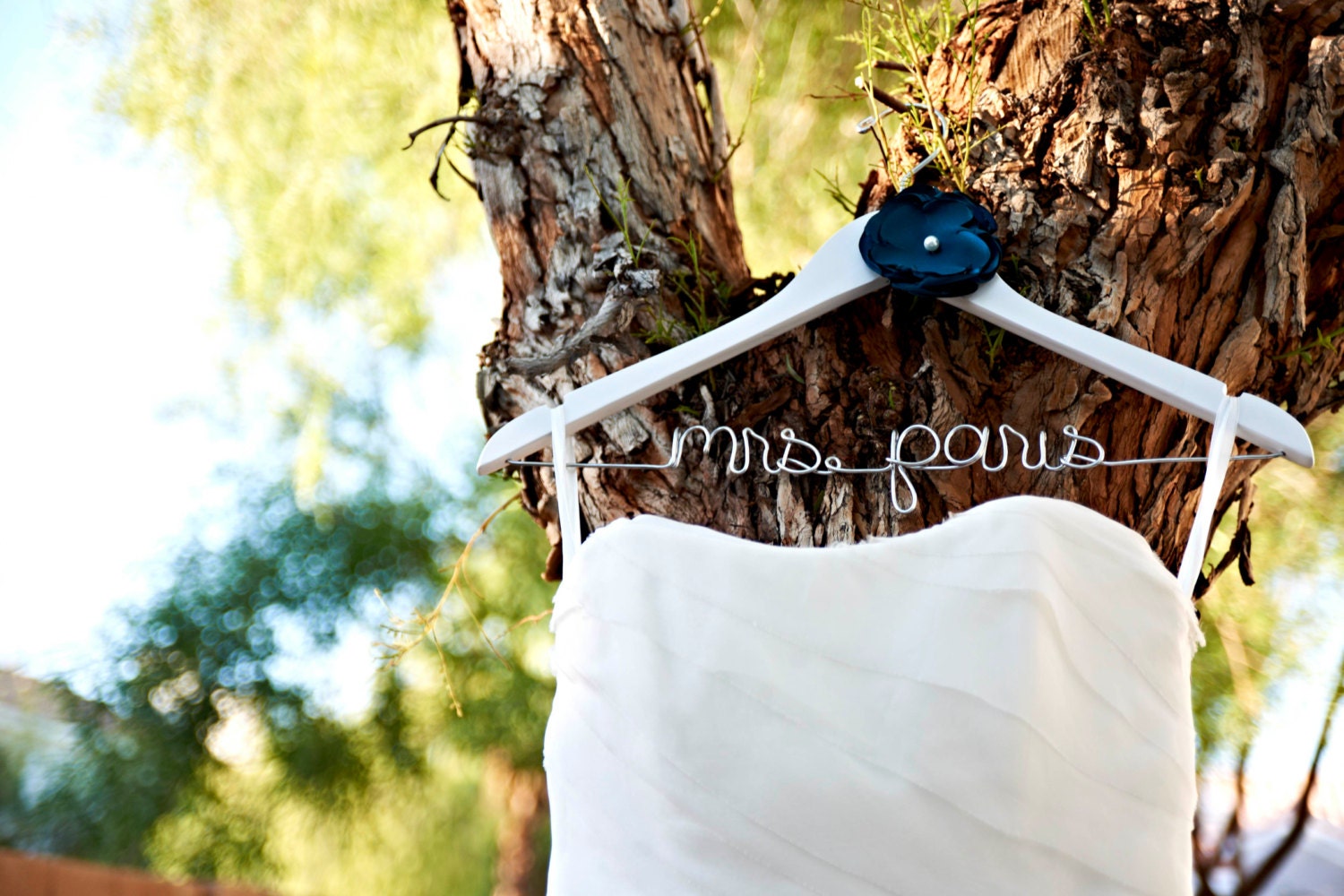 Wedding Hanger - Personalized Hanger - Something Blue