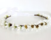 Daisy Floral Crown, Flower Crown, Bridal Hair Crown, Summer, Beach Wedding, Destination Wedding, Spring, Hair Accessories,