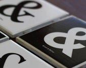 Custom Ampersand Coasters, Tile, Set of 4