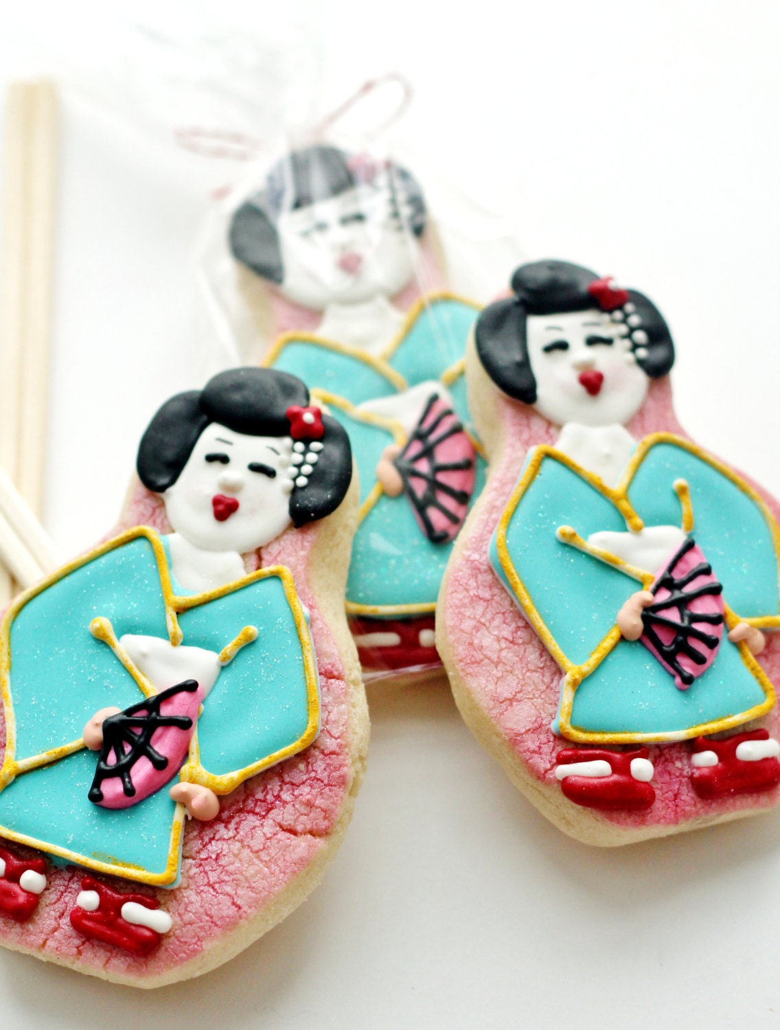 Japanese Geisha Decorated Sugar Cookies