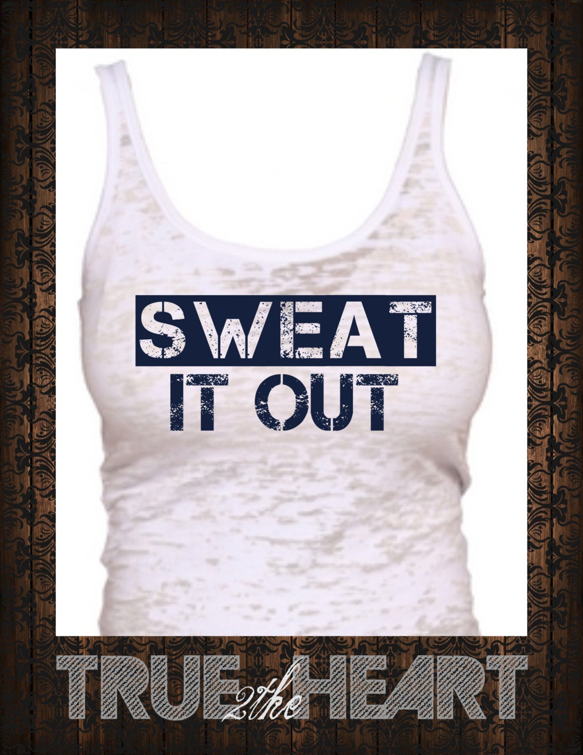 SWEAT IT OUT- workout Tank Top- Burnout Razor back tank