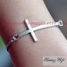 Antique Silver Cross Bracelet, Silver Chain Bracelet