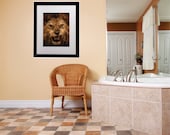 Lion Head Zoo Animal Picture Art Graphic Design Home Decor Peel & Stick Sticker Image Living Room Vinyl Wall Decal 15X15