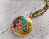 Flower Necklace Jewelry Flower Locket Jewelry Photo Pendant Floral Bouquet Nature Jewellery