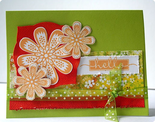 Handmade Watercolor "Hello" Card