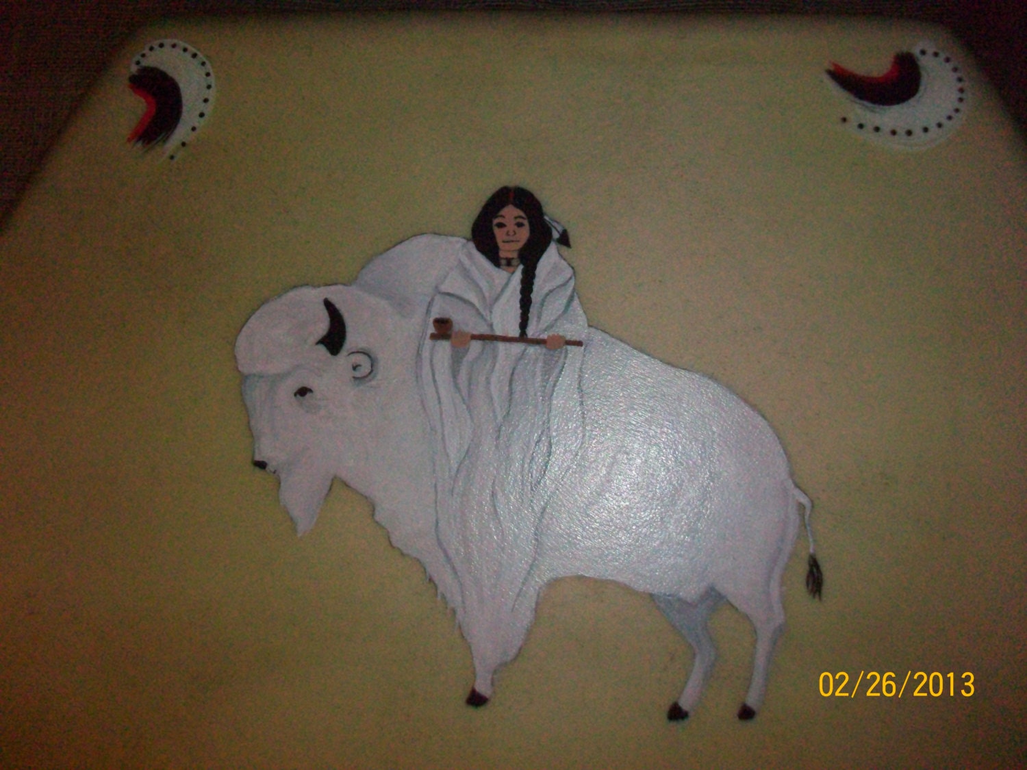 OOAK Handmade White Buffalo Calf Woman Native American Hand Drum