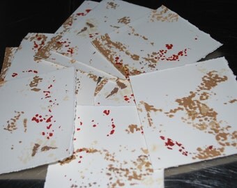 Set of mini silk screened prints, circles and dots mini cards, blank cards, supplies, fine art prints,ooak art