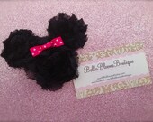 Minnie Mouse Hair Clip.Minnie Mouse.Black Hot Pink Hair Clip.Infant Headband.Baby Headband.Toddler Headband.Girl Headband