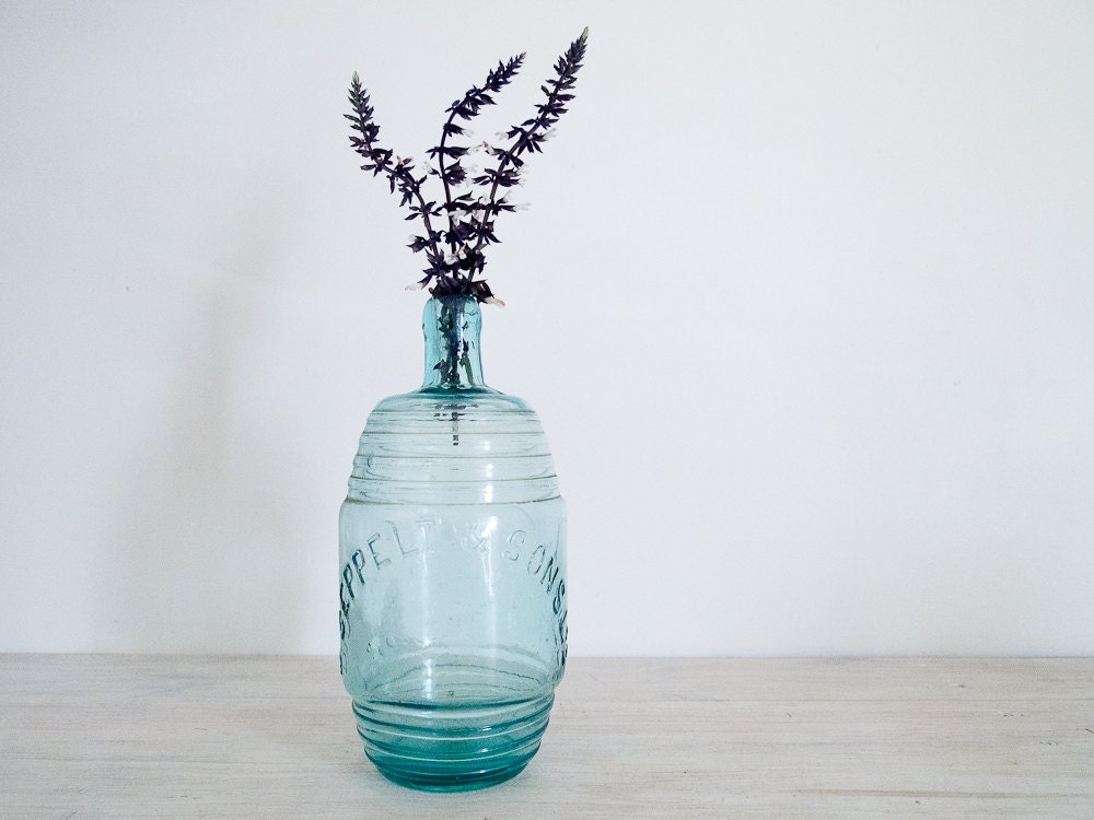vintage large aqua glass bottle from australia
