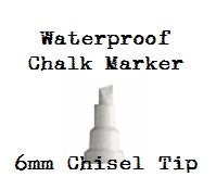 Chalk Marker Pen Waterproof Chisel Tip 6mm Works Great on our Eco-Friendly Vinyl Chalkboards and Labels
