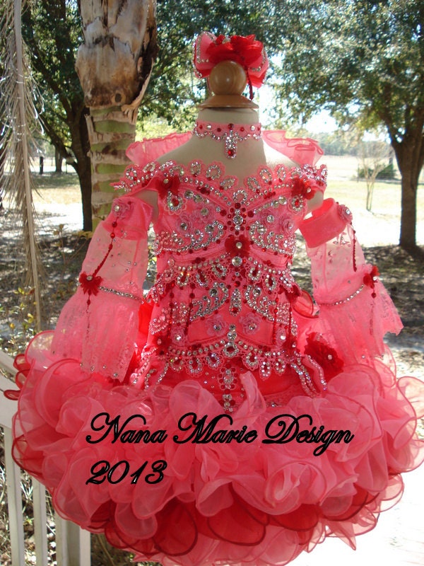 National Glitz Pageant Dress Custom Order by by NanaMarieDesigns