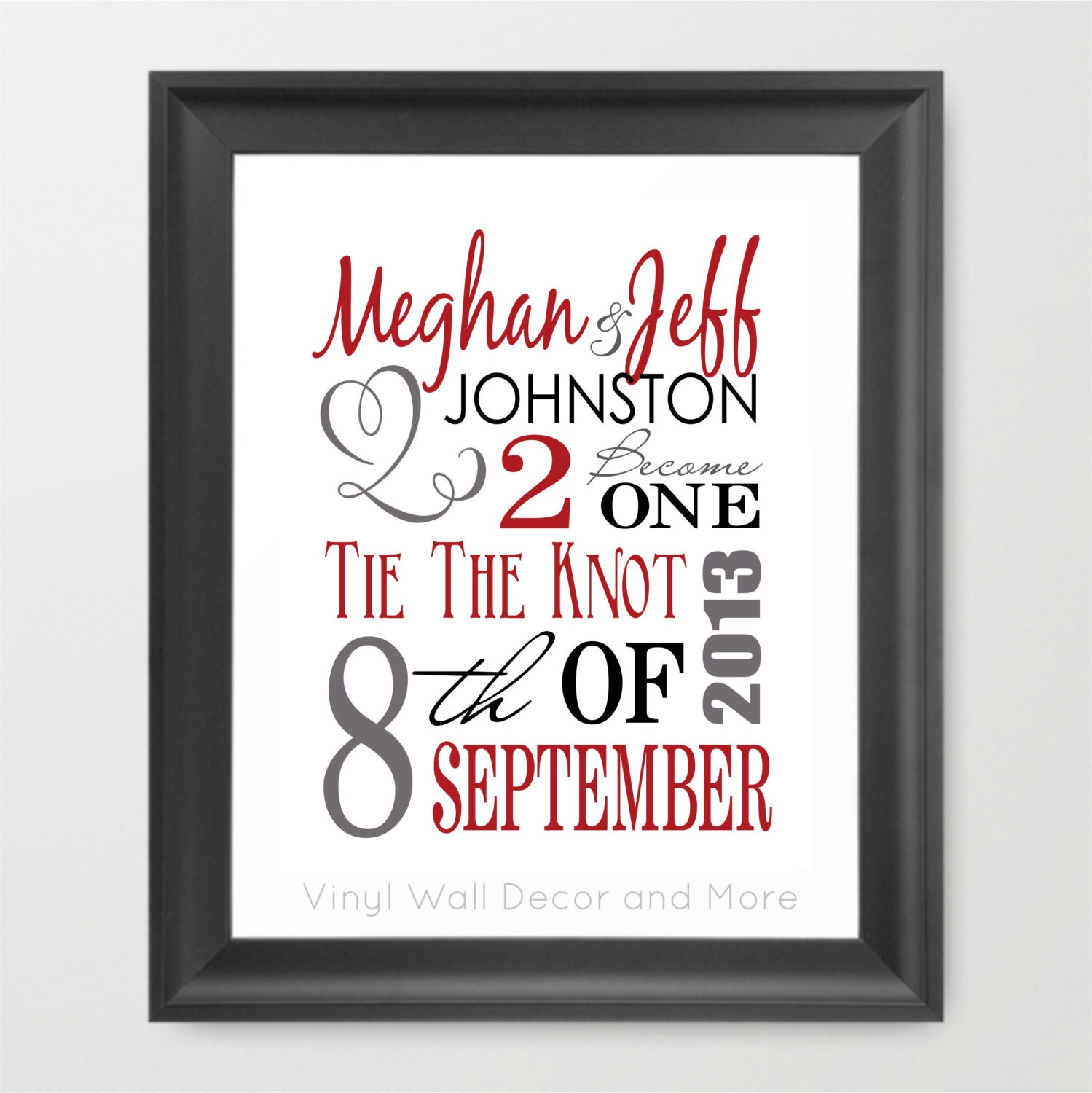 Engagement or Wedding Announcement Subway Art Print