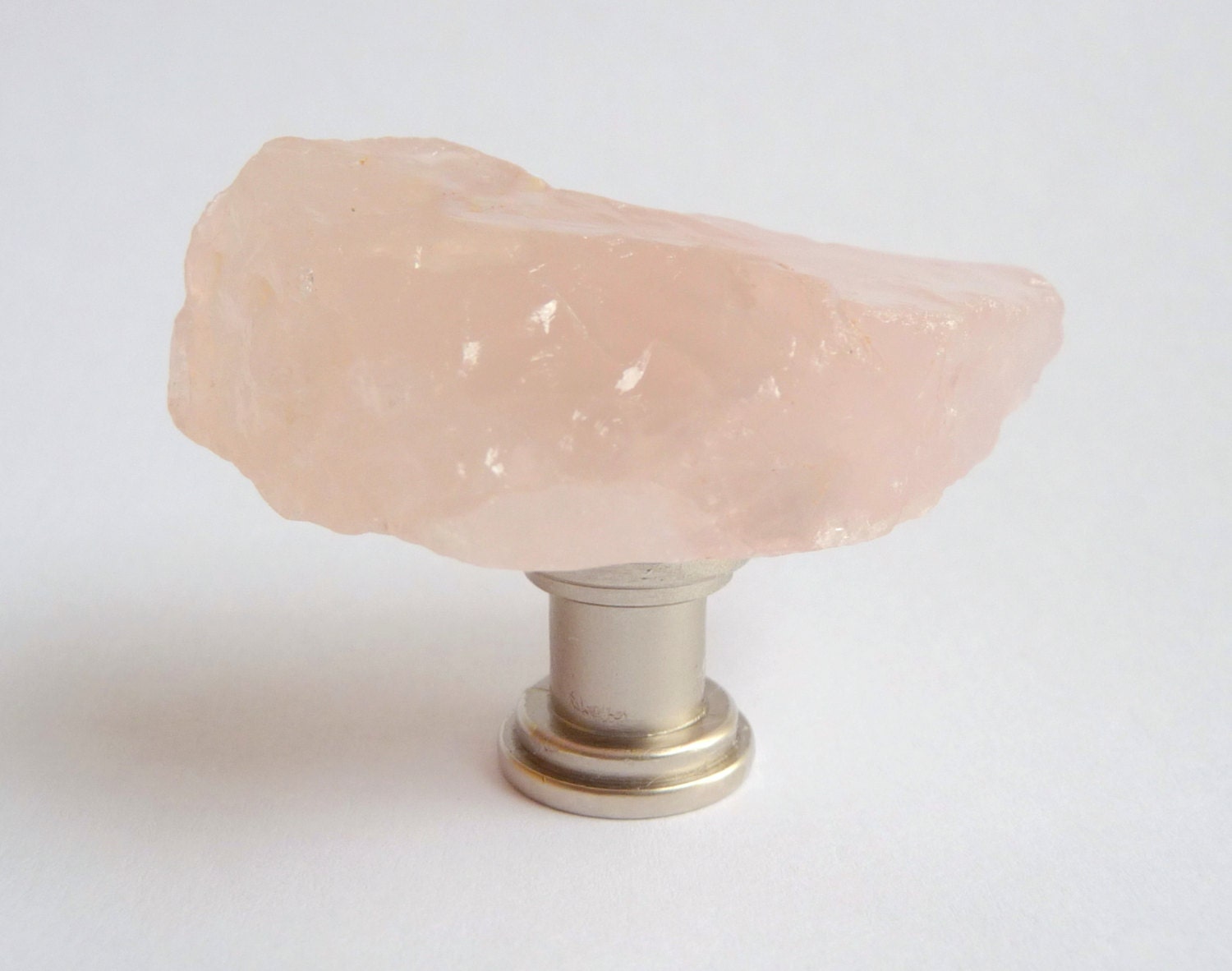 Reserved for Candace - Set of 4 Natural Pink Rose Quartz Crystal Gemstone Rock Knobs