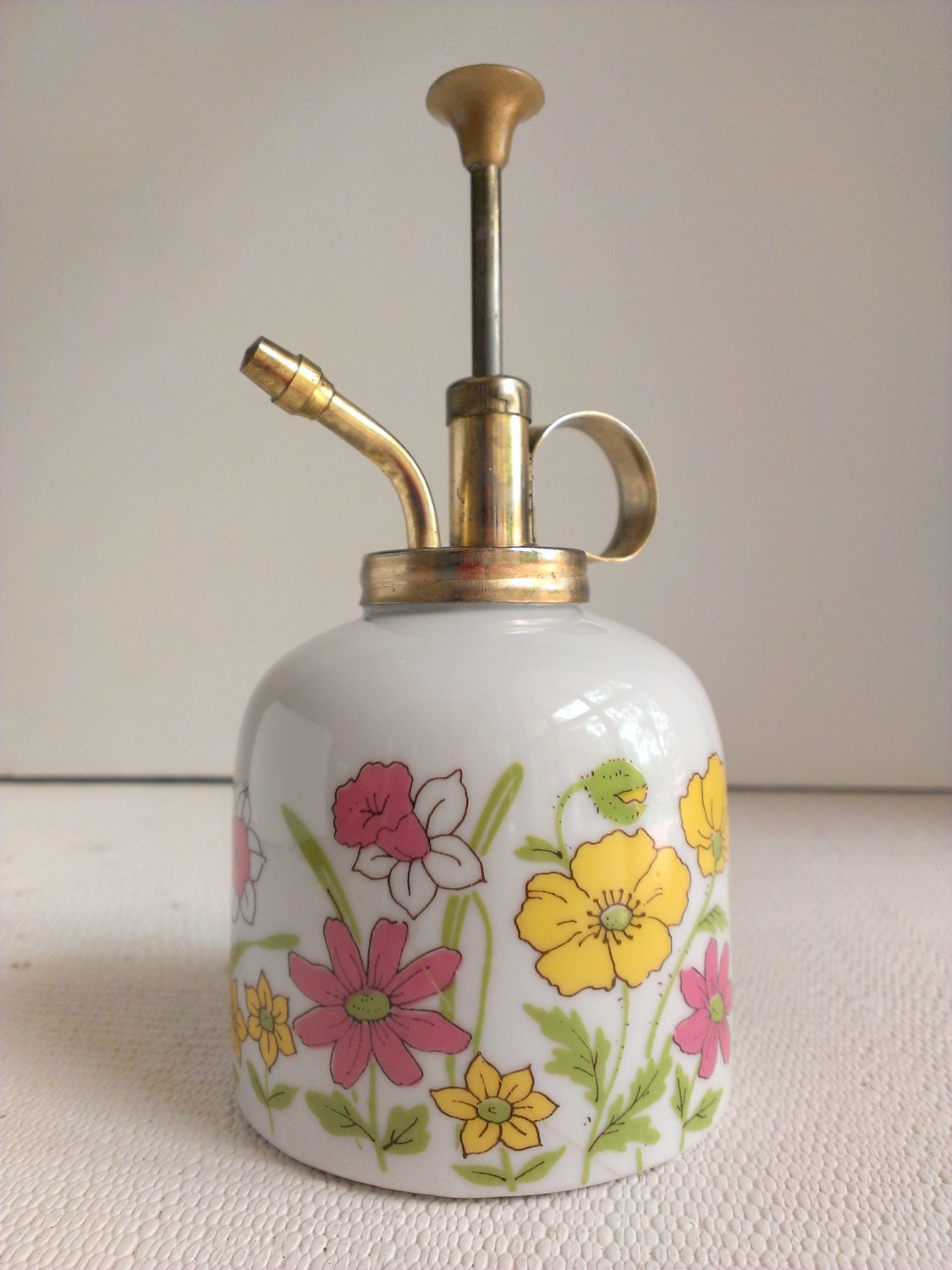vintage plant mister - 1970s - flowers motif