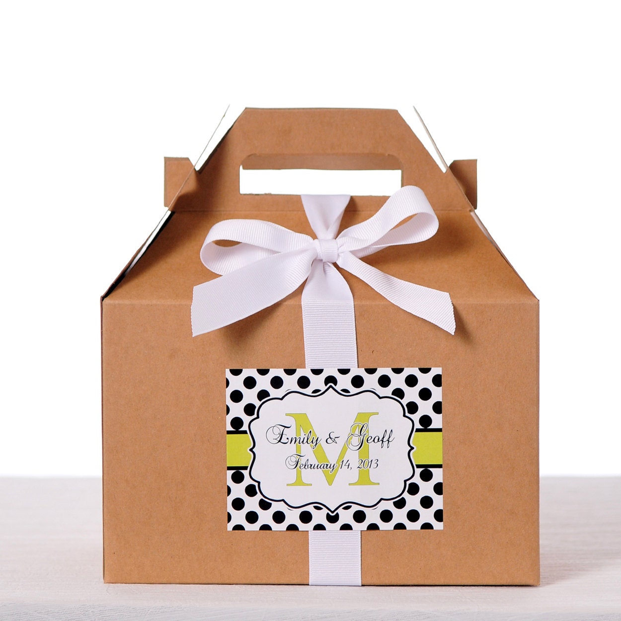 Gable Wedding Box Set of 8 - Wedding Favor Box / Welcome Box Labels Il_170x135
