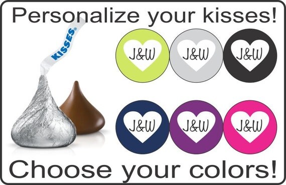 216 Hershey Kiss Stickers, peel and stick Il_570xn