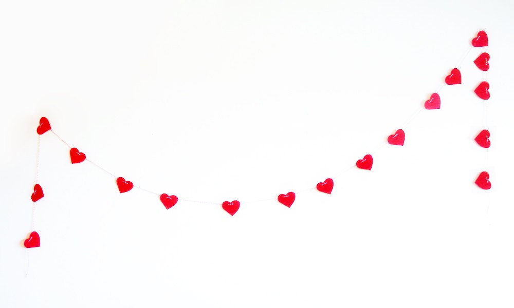 Red Paper Heart Garland - Photo Booth Prop Background - Wedding Decoration Il_570xn