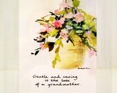 Vintage Sentiment in Music Box Frame for Grandmother / Plays Amazing Grace / Unique Music Boxes / Desktop or Tabletop Frame