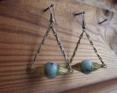 Brass Sesame Jasper Earrings