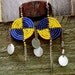 Earrings yellow blue beaded African non profit