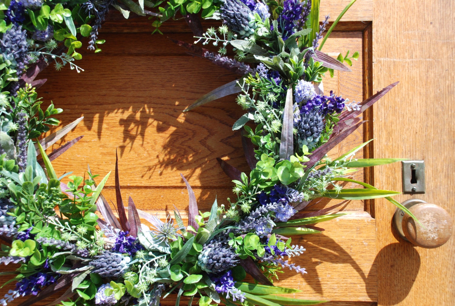 Front Door Decor, Spring Wreath,Summer, Wedding, Purple Lavendar, Twig Wreath, Meadow, Country Chic, Cottage Decor