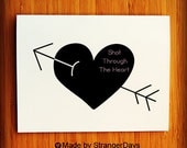 valentine card love card shot through the heart