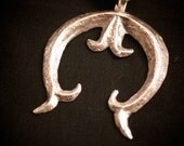Sterling Silver Tufa Cast Naja (Crescent) Pendant