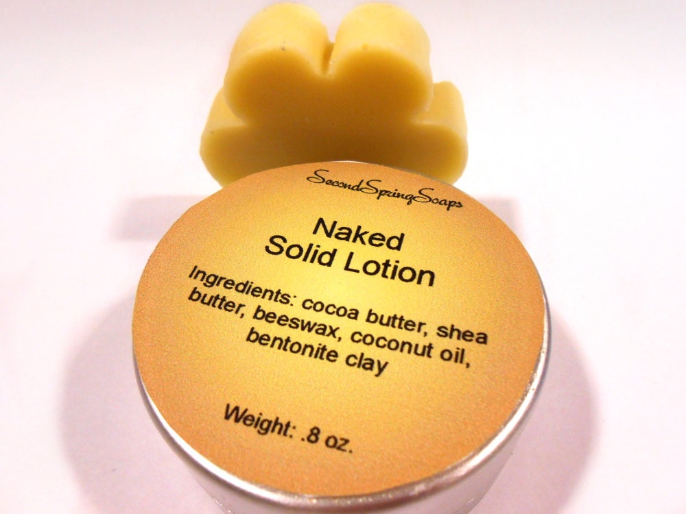 Naked Solid Lotion, Travel Size, No Scent Solid Butter