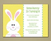 Birthday Bunny Party Invitation - Personalized DIY Printable Digital File