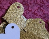 10 GOLD HEARTS Wedding Party Favor Gift Tags