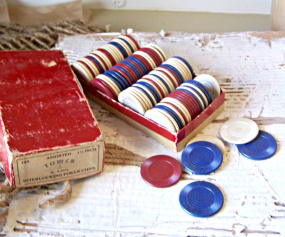 Vintage Interlocking Poker Chips