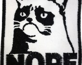 Grumpy Cat Nope Embroidered Patch