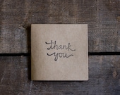 Thank You - Simple Card - Greeting card - Blank Note Card - Wedding Thank You - Graduation Thank You - Paper Goods - Handmade - Hand Stamped