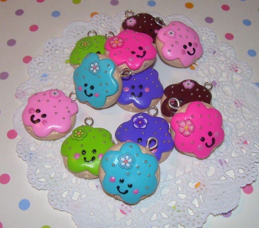 Happy Cookie Charm - Kawaii Cute Polymer Clay Charm