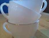 Vintage Milk Glass Coffee Cup Tea Anchor Hocking FireKiing Mixed Lot