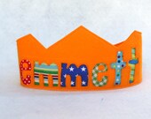 Felt Crown Birthday Crown -  Personalized - Orange