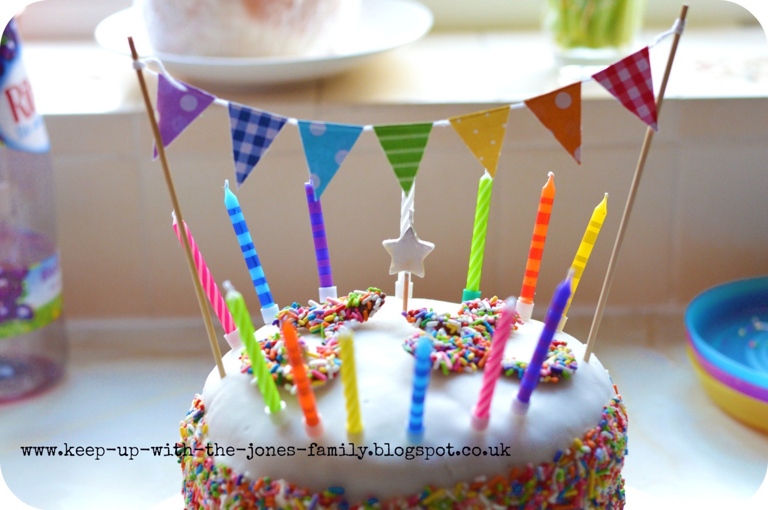 Cake Bunting Flag Pennant Rainbow Colors