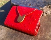 Fabulous Red Ostrich Change Purse