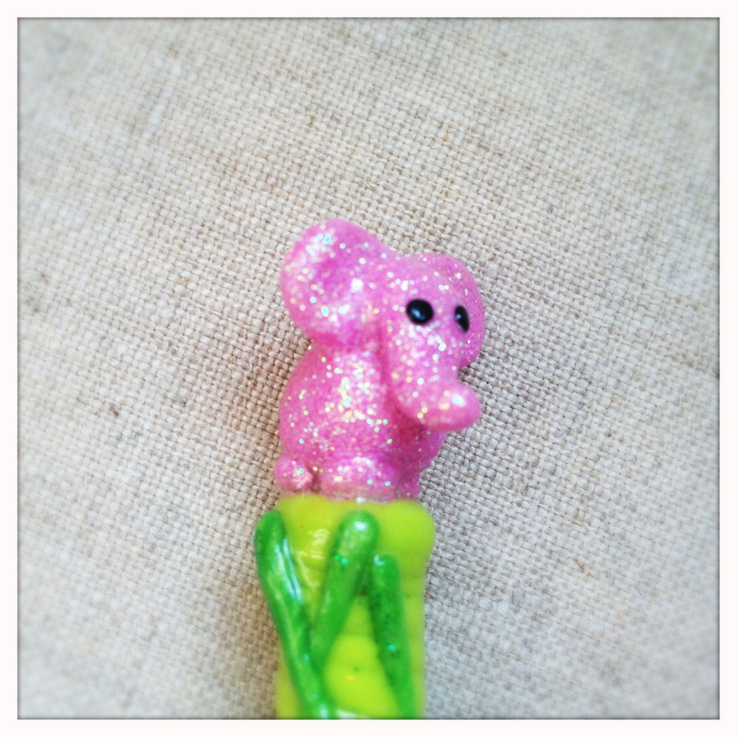 Glitter Elephant Crochet Hook