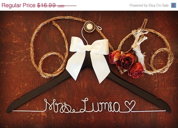 ON SALE Wedding Dress Hanger by Whiskey & Wedding Bells