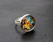 Hogwarts Adjustable Silver Ring
