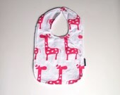 baby girl bib, giraffe baby bib, minky baby bib