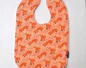 fox Toddler bib cotton terry cloth orange