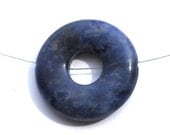 30mm  Natural Blue Sodalite Stone Drilled Donut Pendant