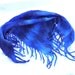 Felted Triangle Scarf/ dark blue felted capelet / Ombre Blue Indigo baktus/ Ready to ship