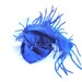 Felted Triangle Scarf/ dark blue felted capelet / Ombre Blue Indigo baktus/ Ready to ship