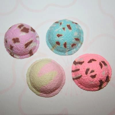 4 x Medium Sized Coloured Ice Cream Scoops Cabochon Flatbacks