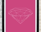 Diamond geometric triangles print - 11X16