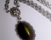 Peacock Lizard Necklace - Brown And Green