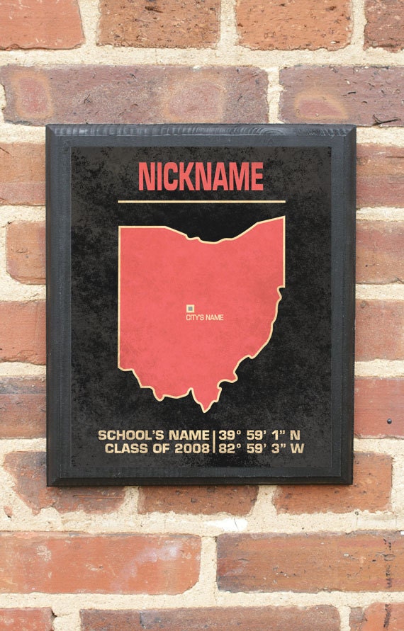 Commemorate Any Event or Place at Your School in the State of Ohio - Vintage Style Wall Plaque/Sign